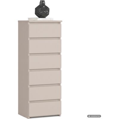 AKORD Cómoda Cl6 Cachemira 40 Cm 6 Cajones 40x35x109 Cm AKORD Cómoda Cl6 Cachemira 40 Cm 6 Cajones 40x35x109 Cm