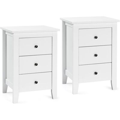 Mesita De Noche Con 3 Cajones Cajonera Moderna Mesita De Noche Para Sala De Estar Dormitorio, Color (2, Blanco) - Costway Mesita De Noche Con 3 Cajones Cajonera Moderna Mesita De Noche Para Sala De Estar Dormitorio, Color (2, Blanco) - Costway