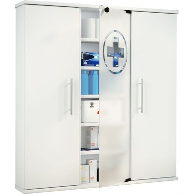 Ebuy24 - Gabinete Médico Vcm Dimensiones Aprox. 92 X An. 88 X P. 18 Cm Armario De Farmacia Con Cerradura Con Tres Puertas Giratorias De Pie Gabinete Farmacéutico - Santila (blanco) Ebuy24 - Gabinete Médico Vcm Dimensiones Aprox. 92 X An. 88 X P. 18 Cm Armario De Farmacia Con Cerradura Con Tres Puertas Giratorias De Pie Gabinete Farmacéutico - Santila (blanco)