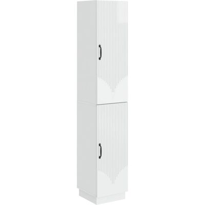 Juego De Armarios 2 Uds. Blanco Brillante Madera De Ingeniería Vidaxl Juego De Armarios 2 Uds. Blanco Brillante Madera De Ingeniería Vidaxl