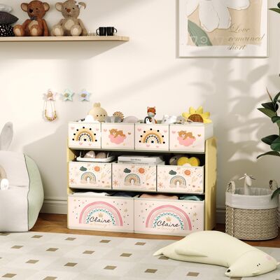 LIIYIELA Organizador De Juguetes Infantil Estantería Para Juguetes Con 9 Cestas De Tela No Tejida Extraíbles 93x30x70 Cm Amarillo LIIYIELA Organizador De Juguetes Infantil Estantería Para Juguetes Con 9 Cestas De Tela No Tejida Extraíbles 93x30x70 Cm Amarillo