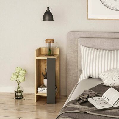 Dmora - Celestia - Roble y Antracita - 25x27h60 cm - Nightstand Dmora - Celestia - Roble y Antracita - 25x27h60 cm - Nightstand