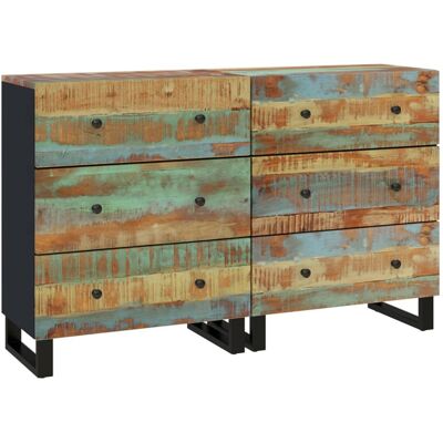HELLOSHOP26 Aparador Cómoda Armario Mueble De Almacenamiento Organizador Cocina Salón Salones Lote De 2 60 X 33 X 75 Cm Madera Maciza Reciclada Marrón 020036642 HELLOSHOP26 Aparador Cómoda Armario Mueble De Almacenamiento Organizador Cocina Salón Salones Lote De 2 60 X 33 X 75 Cm Madera Maciza Reciclada Marrón 020036642