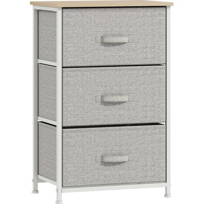 OEM Cómoda Con 3 Cajones De Tela Marco De Acero Cajonera Para Salón Oficina Vestidor Gris OEM Cómoda Con 3 Cajones De Tela Marco De Acero Cajonera Para Salón Oficina Vestidor Gris