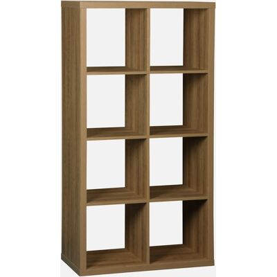 Sweeek - Estante Librería Decor Madera 4 Niveles 8 Compartimentos, Basiks, Marrón Dorado, 76x39x146 Cm Sweeek - Estante Librería Decor Madera 4 Niveles 8 Compartimentos, Basiks, Marrón Dorado, 76x39x146 Cm