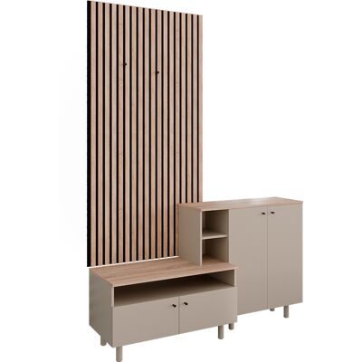 Conjunto De Recibidor Elano, Gris/roble, 140 X 80 Cm 2 Partes, Vicco Conjunto De Recibidor Elano, Gris/roble, 140 X 80 Cm 2 Partes, Vicco