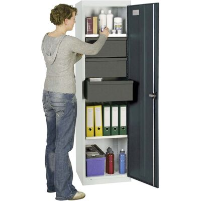 Stumpf Armario Para Herramientas Y Materiales Serie 3000 Gris Claro / Gris Antracita + 3 Cajones 200 Mm + 3 Estantes Extraíbles - 3005471 Stumpf Armario Para Herramientas Y Materiales Serie 3000 Gris Claro / Gris Antracita + 3 Cajones 200 Mm + 3 Estantes Extraíbles - 3005471