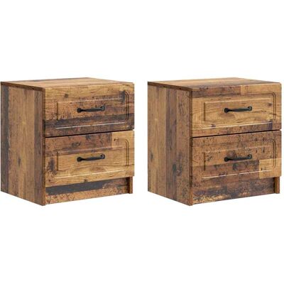 Armario De Noche 2 Pcs Madera Envejecida 43 X 34,5 X 44,5 Cm Vidaxl Armario De Noche 2 Pcs Madera Envejecida 43 X 34,5 X 44,5 Cm Vidaxl