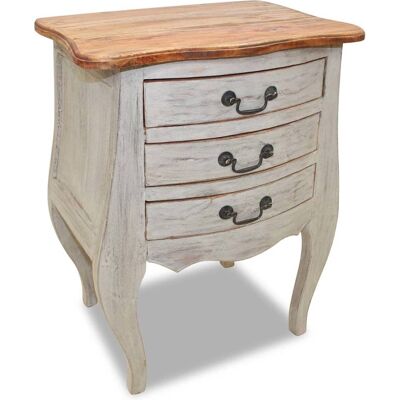 DÉCOSHOP26 Mesita De Noche Con 3 Cajones En Madera Maciza De Caoba 48 X 35 X 64 Cm Dec033528 DÉCOSHOP26 Mesita De Noche Con 3 Cajones En Madera Maciza De Caoba 48 X 35 X 64 Cm Dec033528