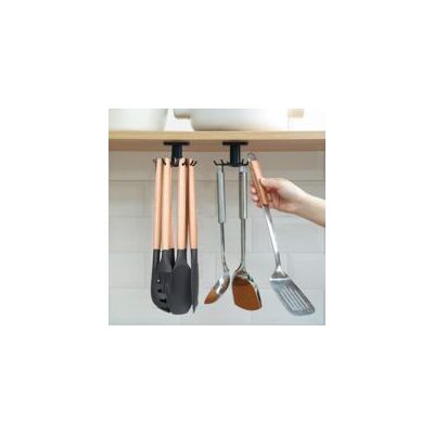 OEM Juego De 2 Soportes Para Utensilios De Cocina, Estante Giratorio De 360°, No Requiere Perforación, Organizador De Almacenamiento Con 6 Ganchos Para Cocina/baño/armario (negro) - Crezuo OEM Juego De 2 Soportes Para Utensilios De Cocina, Estante Giratorio De 360°, No Requiere Perforación, Organizador De Almacenamiento Con 6 Ganchos Para Cocina/baño/armario (negro) - Crezuo