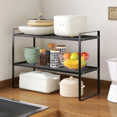 OEM Estantería De Cocina De Dos Niveles, Robusta Y Duradera, Fabricada En Acero Al Carbono, Color Negro, Para Un Almacenamiento Eficiente, 51 X 21 X 36,8 Cm. OEM Estantería De Cocina De Dos Niveles, Robusta Y Duradera, Fabricada En Acero Al Carbono, Color Negro, Para Un Almacenamiento Eficiente, 51 X 21 X 36,8 Cm.
