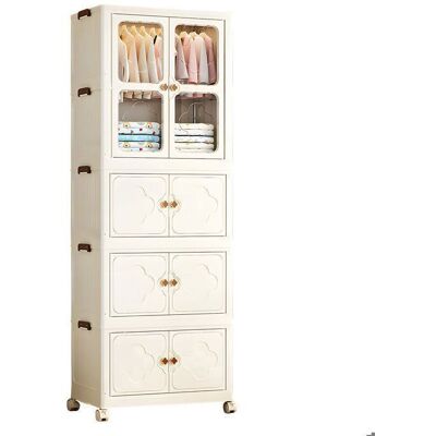 OEM Armario De Almacenamiento - Sevencomfort - Sevencomfort - 3 Armarios Y 1 Perchero - 10 Perchas - Beige 65×39×177 Cm OEM Armario De Almacenamiento - Sevencomfort - Sevencomfort - 3 Armarios Y 1 Perchero - 10 Perchas - Beige 65×39×177 Cm