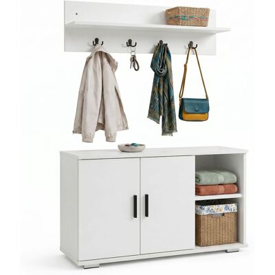 Conjunto De Armario Para Pasillo Con Banco Gados L 77x90x33 - Vcm Conjunto De Armario Para Pasillo Con Banco Gados L 77x90x33 - Vcm