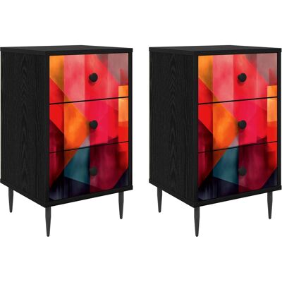 Mesa De Noche Heesch 2 Uds. Roble Negro 36 X 33 X 61 Cm Vidaxl Mesa De Noche Heesch 2 Uds. Roble Negro 36 X 33 X 61 Cm Vidaxl
