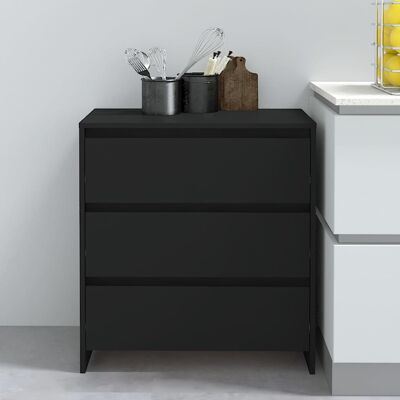 Sideboard negro vidaXL 70x41x75 cm Armario de almacenamiento Sideboard negro vidaXL 70x41x75 cm Armario de almacenamiento