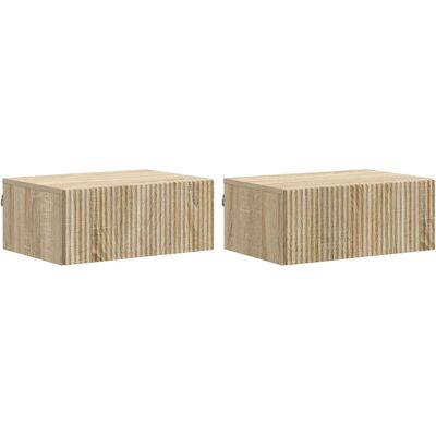 Mesita De Noche De Pared 2 Pcs Roble Sonoma 49 X 34,5 X 20 Cm Vidaxl Mesita De Noche De Pared 2 Pcs Roble Sonoma 49 X 34,5 X 20 Cm Vidaxl