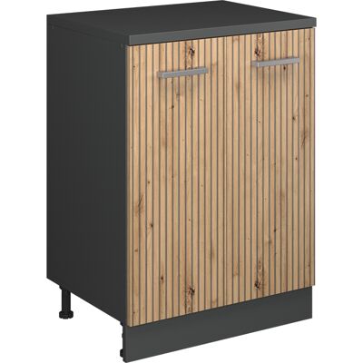 Armario De Ampliación Rion, Roble Artesanal/antracita, 60 X 46 Cm Sin Inclinación Con 2 Puertas, Vicco Armario De Ampliación Rion, Roble Artesanal/antracita, 60 X 46 Cm Sin Inclinación Con 2 Puertas, Vicco