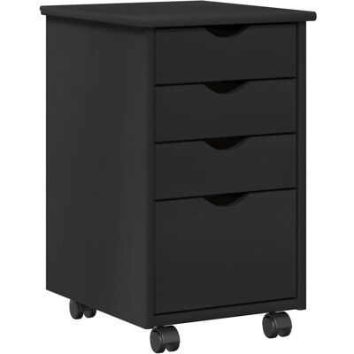 Gabinete Rodante Con Rueda Negro 34 X 39 X 56 Cm Pino Macizo Vidaxl Gabinete Rodante Con Rueda Negro 34 X 39 X 56 Cm Pino Macizo Vidaxl
