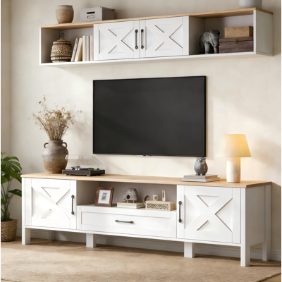 Mueble Tv Con Vitrina Mural Mdf 180 Cm Blanco Okmyhome Mueble Tv Con Vitrina Mural Mdf 180 Cm Blanco Okmyhome