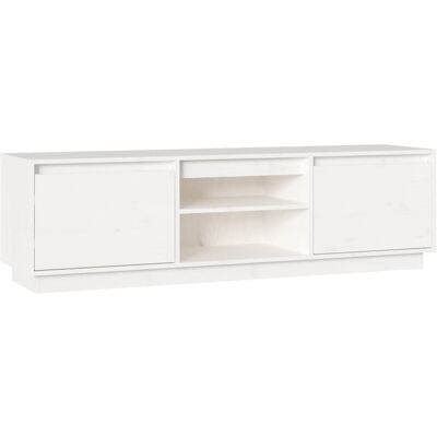 Vidaxl - Mueble De Tv Madera Maciza De Pino Blanco 140x35x40 Cm Vidaxl - Mueble De Tv Madera Maciza De Pino Blanco 140x35x40 Cm