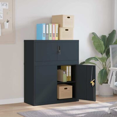 vidaXL Modelo 90x40x110cm Gabinete de archivos de acero antracita vidaXL Modelo 90x40x110cm Gabinete de archivos de acero antracita