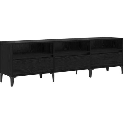 HELLOSHOP26 Mueble De Tv Rústico Con Prácticos Estantes 150 X 30 X 45 Cm Fabricado En Madera De Roble Negro. 020052484 HELLOSHOP26 Mueble De Tv Rústico Con Prácticos Estantes 150 X 30 X 45 Cm Fabricado En Madera De Roble Negro. 020052484