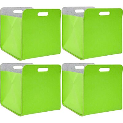 No Brand - 4 Cajas Almacenaje Fieltro 33x33x38cm Cesta Kallax Inserción Estanterías Verde No Brand - 4 Cajas Almacenaje Fieltro 33x33x38cm Cesta Kallax Inserción Estanterías Verde