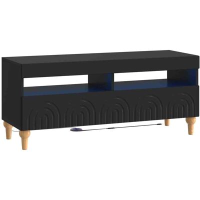 Mueble De Tv Led Negro Madera De Ingeniería Vidaxl Mueble De Tv Led Negro Madera De Ingeniería Vidaxl