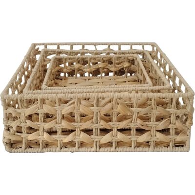 Signes Grimalt Cestas Decorativas de Jacinto de Agua Marrón - Juego de 3 Signes Grimalt Cestas Decorativas de Jacinto de Agua Marrón - Juego de 3