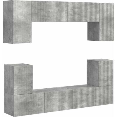 Conjunto De Mueble De Tv 5 Uds. Gris Concreto Vidaxl Conjunto De Mueble De Tv 5 Uds. Gris Concreto Vidaxl