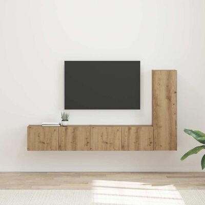 Conjunto De Mueble De Tv 3 Uds. Roble Artisan Vidaxl Conjunto De Mueble De Tv 3 Uds. Roble Artisan Vidaxl