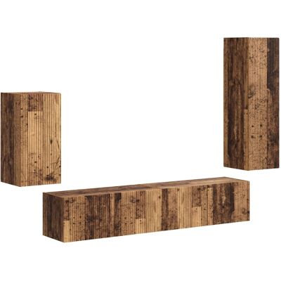 Conjunto De Mueble De Tv 4 Uds. Madera Vieja Vidaxl Conjunto De Mueble De Tv 4 Uds. Madera Vieja Vidaxl