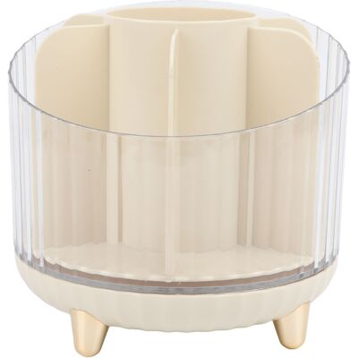 TOIVIZE Organizador De Maquillaje Giratorio 360°, 7 Compartimentos, Abs Blanco Crema, 14 Cm – Ideal Para Tocador Y Baño TOIVIZE Organizador De Maquillaje Giratorio 360°, 7 Compartimentos, Abs Blanco Crema, 14 Cm – Ideal Para Tocador Y Baño