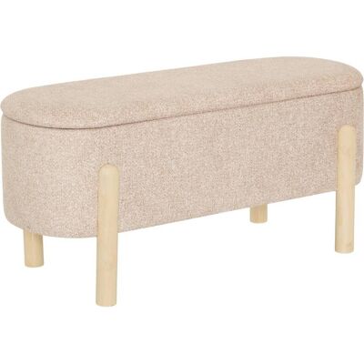Banco Con Baúl Muka Ovalado, 1 Plaza, Color Beige - Atmosphera Créateur D'Intérieur Banco Con Baúl Muka Ovalado, 1 Plaza, Color Beige - Atmosphera Créateur D'Intérieur