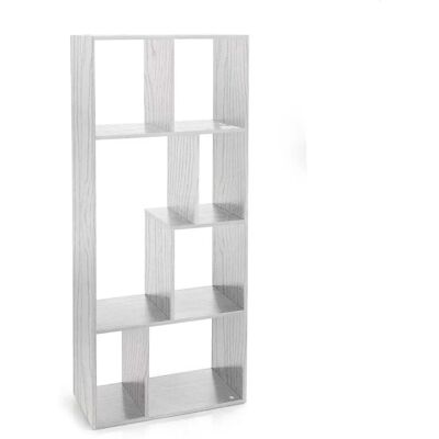 GICOS Librería A Día 63 X 24 X 150 Cm En Blanco Madera, Diseño Moderno Y Asimétrico GICOS Librería A Día 63 X 24 X 150 Cm En Blanco Madera, Diseño Moderno Y Asimétrico