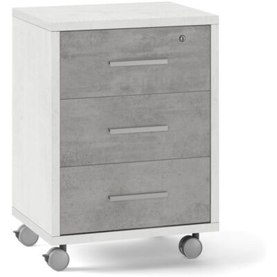 IPERBRIKO Cajonera de oficina de cemento blanco con tres cajones - Muebles de oficina IPERBRIKO Cajonera de oficina de cemento blanco con tres cajones - Muebles de oficina