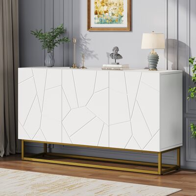 JHY DESIGN Aparador Lacado De Alto Brillo, Moderno, Con 4 Compartimentos (aparador/vitrina/buffet), 130 Cm De Ancho. JHY DESIGN Aparador Lacado De Alto Brillo, Moderno, Con 4 Compartimentos (aparador/vitrina/buffet), 130 Cm De Ancho.