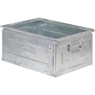Cubo metálico apilable zinc galvanizado - 272-5 - Rectangular - Almacenamiento industrial Cubo metálico apilable zinc galvanizado - 272-5 - Rectangular - Almacenamiento industrial