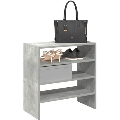 vidaXL Estante para Zapatos Apilable Gris Hormigón - Almacenamiento vidaXL Estante para Zapatos Apilable Gris Hormigón - Almacenamiento