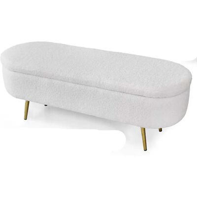 GICOS Panca Contenitore De Tejido Teddy Blanco 122x41x47 GICOS Panca Contenitore De Tejido Teddy Blanco 122x41x47