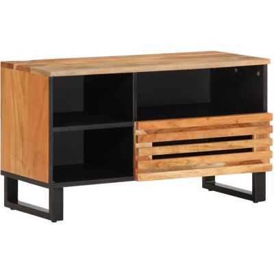 vidaXL Mueble de TV madera maciza de acacia 80x34x46 cm - Mueble de TV vidaXL Mueble de TV madera maciza de acacia 80x34x46 cm - Mueble de TV