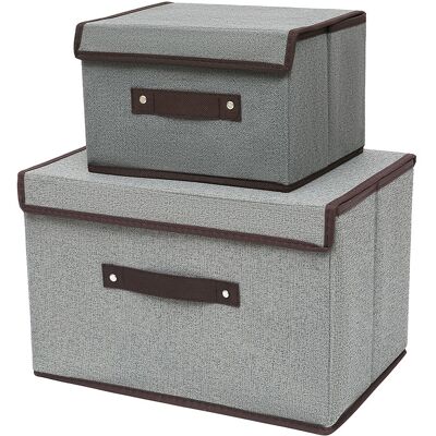 OEM Juego De 3 Cajas De Almacenamiento, 24 Cm X 21 Cm X 16 Cm, Plegables Con Tapa, Cesta De Almacenamiento, Baúl De Juguetes, Para Organizar (gris) OEM Juego De 3 Cajas De Almacenamiento, 24 Cm X 21 Cm X 16 Cm, Plegables Con Tapa, Cesta De Almacenamiento, Baúl De Juguetes, Para Organizar (gris)