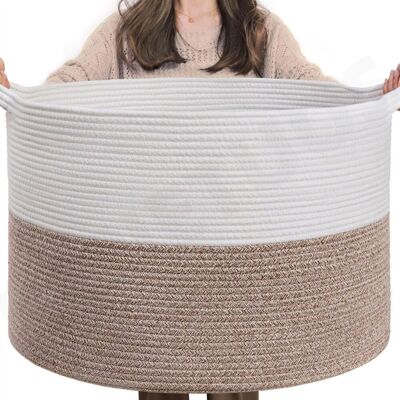 OEM Cesta Grande Para Guardar Juguetes, Cesto De Ropa Infantil, Cesta De Almacenamiento Para El Salón, Cuerda De Algodón, Cesta De Lavandería De 55x35 Cm, Marrón OEM Cesta Grande Para Guardar Juguetes, Cesto De Ropa Infantil, Cesta De Almacenamiento Para El Salón, Cuerda De Algodón, Cesta De Lavandería De 55x35 Cm, Marrón
