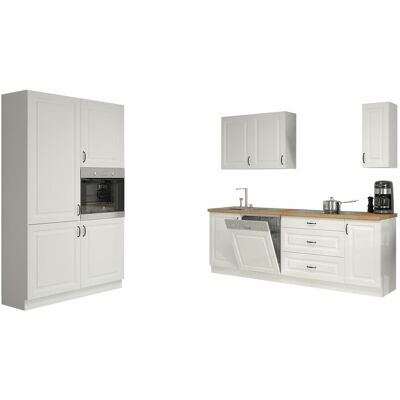 Mobilier1 - Conjunto De Cocina Modular Retro White 149 , 0x0cm, Mdf, Aglomerado Laminado, Led Mobilier1 - Conjunto De Cocina Modular Retro White 149 , 0x0cm, Mdf, Aglomerado Laminado, Led