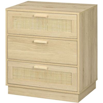 HELLOSHOP26 Cómoda 3 Cajones Mueble De Almacenamiento 60 X 38 X 69 Cm Antivuelco Escandinavo Decorativo De Melamina Madera Natural 210001563 HELLOSHOP26 Cómoda 3 Cajones Mueble De Almacenamiento 60 X 38 X 69 Cm Antivuelco Escandinavo Decorativo De Melamina Madera Natural 210001563