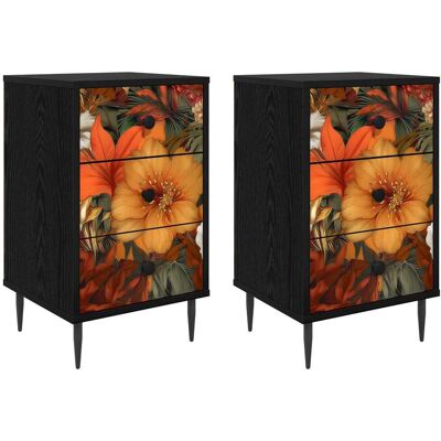 Mesa De Noche Gennep 2 Uds. Roble Negro 36 X 33 X 61 Cm Vidaxl Mesa De Noche Gennep 2 Uds. Roble Negro 36 X 33 X 61 Cm Vidaxl