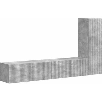 Conjunto De Mueble De Tv 3 Uds. Gris Concreto Vidaxl Conjunto De Mueble De Tv 3 Uds. Gris Concreto Vidaxl