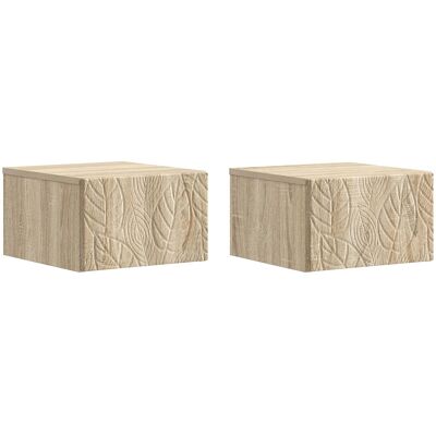 Mesita De Noche De Pared 2 Pcs Roble Sonoma 49 X 34,5 X 20 Cm Vidaxl Mesita De Noche De Pared 2 Pcs Roble Sonoma 49 X 34,5 X 20 Cm Vidaxl