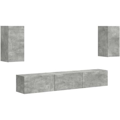 Conjunto De Mueble De Tv 5 Uds. Gris Concreto Vidaxl Conjunto De Mueble De Tv 5 Uds. Gris Concreto Vidaxl