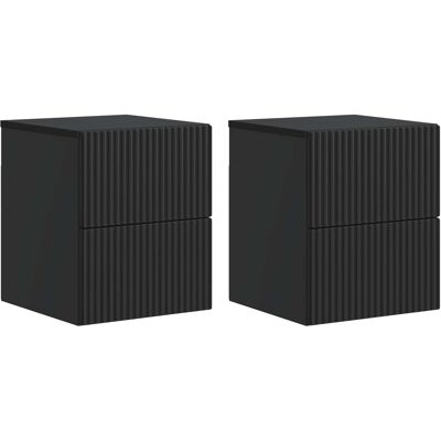 Mesita De Noche De Pared 2 Uds. Negro 33 X 34,5 X 40 Cm Vidaxl Mesita De Noche De Pared 2 Uds. Negro 33 X 34,5 X 40 Cm Vidaxl